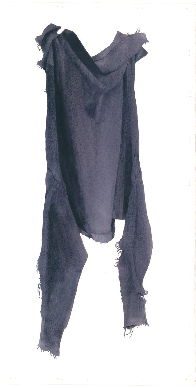 Guernsey sežraný moly Levá strana, 2003 (wc na papíře) od Miles Contemporary Artist Thistlethwaite
