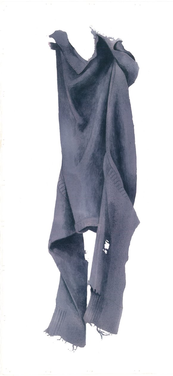 Guernsey Right Side požraný moly, 2003 (wc na papíře) od Miles Contemporary Artist Thistlethwaite