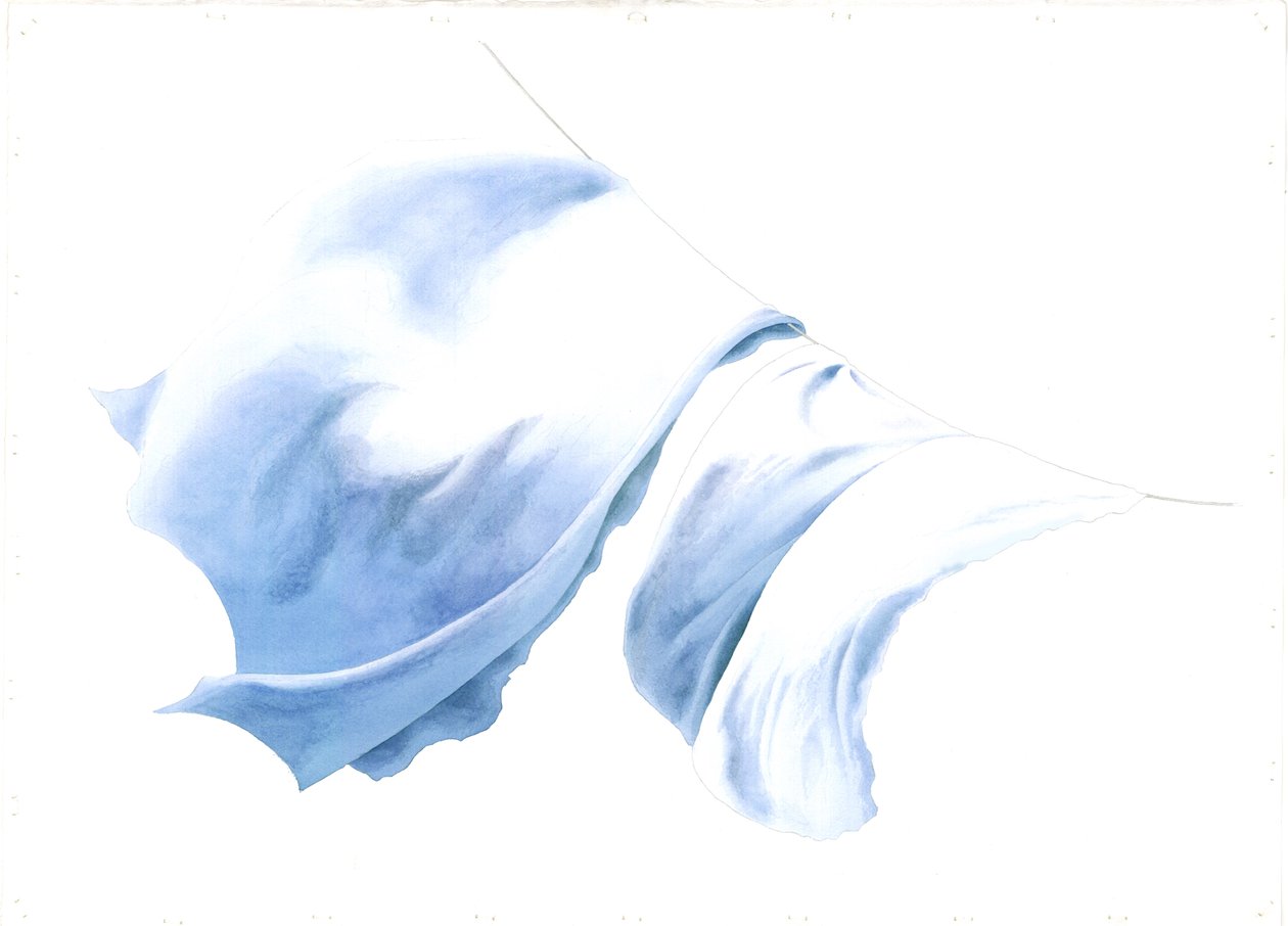 Prostěradlo a povlaky na polštáře v Tiree Wind, 2004 (wc na papíře) od Miles Contemporary Artist Thistlethwaite