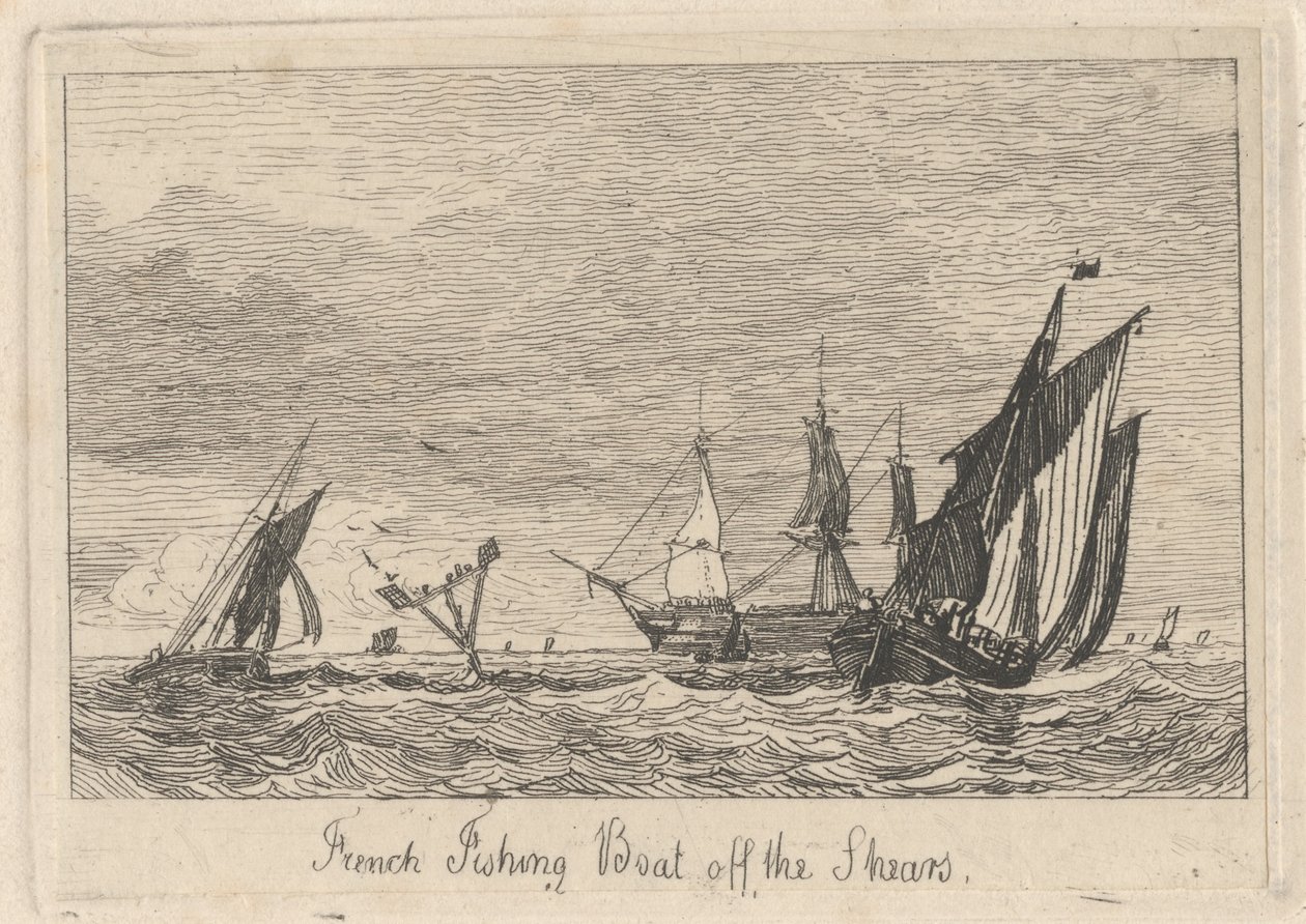 Francouzská rybářská loď z nůžek od Miles Edmund Cotman