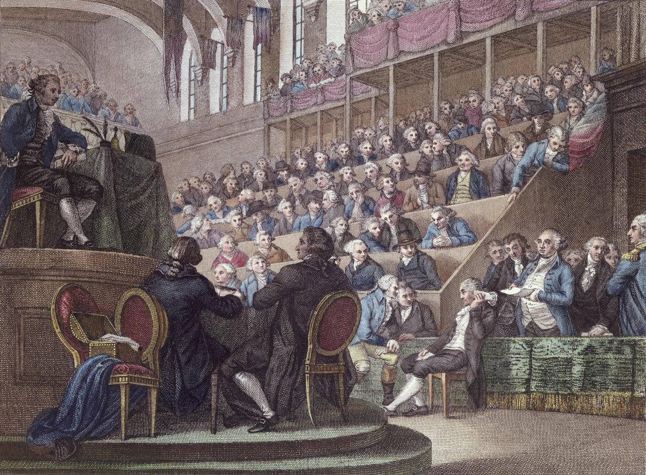 Proces s Ludvíkem XVI. (1754-93) před Konventem, 26. prosince 1792, rytina Reinier Vinkeles (1741-1816) a Daniel Vrydag (1765-1822) 1802 od Miller