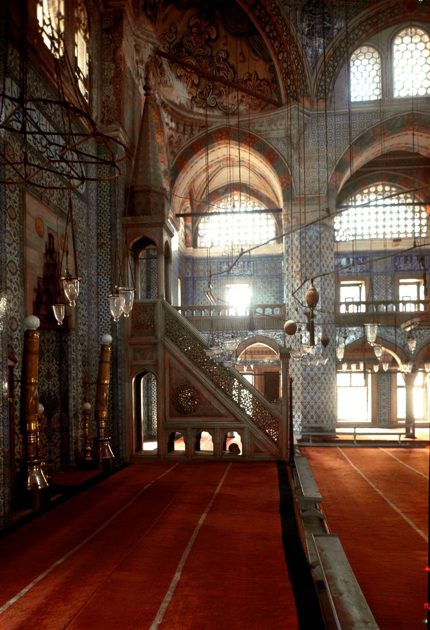 Vnitřní pohled na mešitu Rustem Pasha (1560-1564) od Mimar Sinan