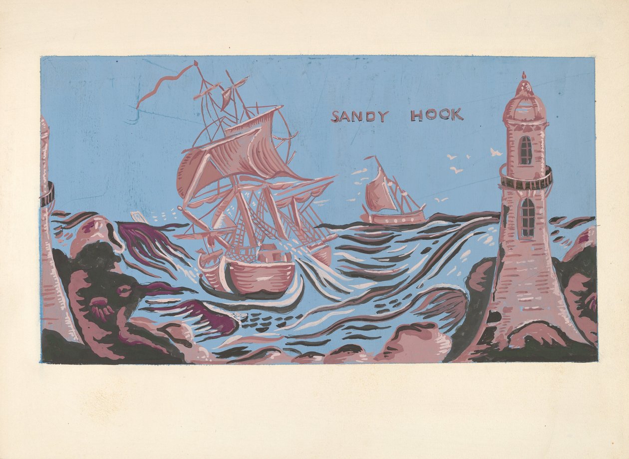 Bandbox, asi 1938 (akvarel) od Mina Lowry