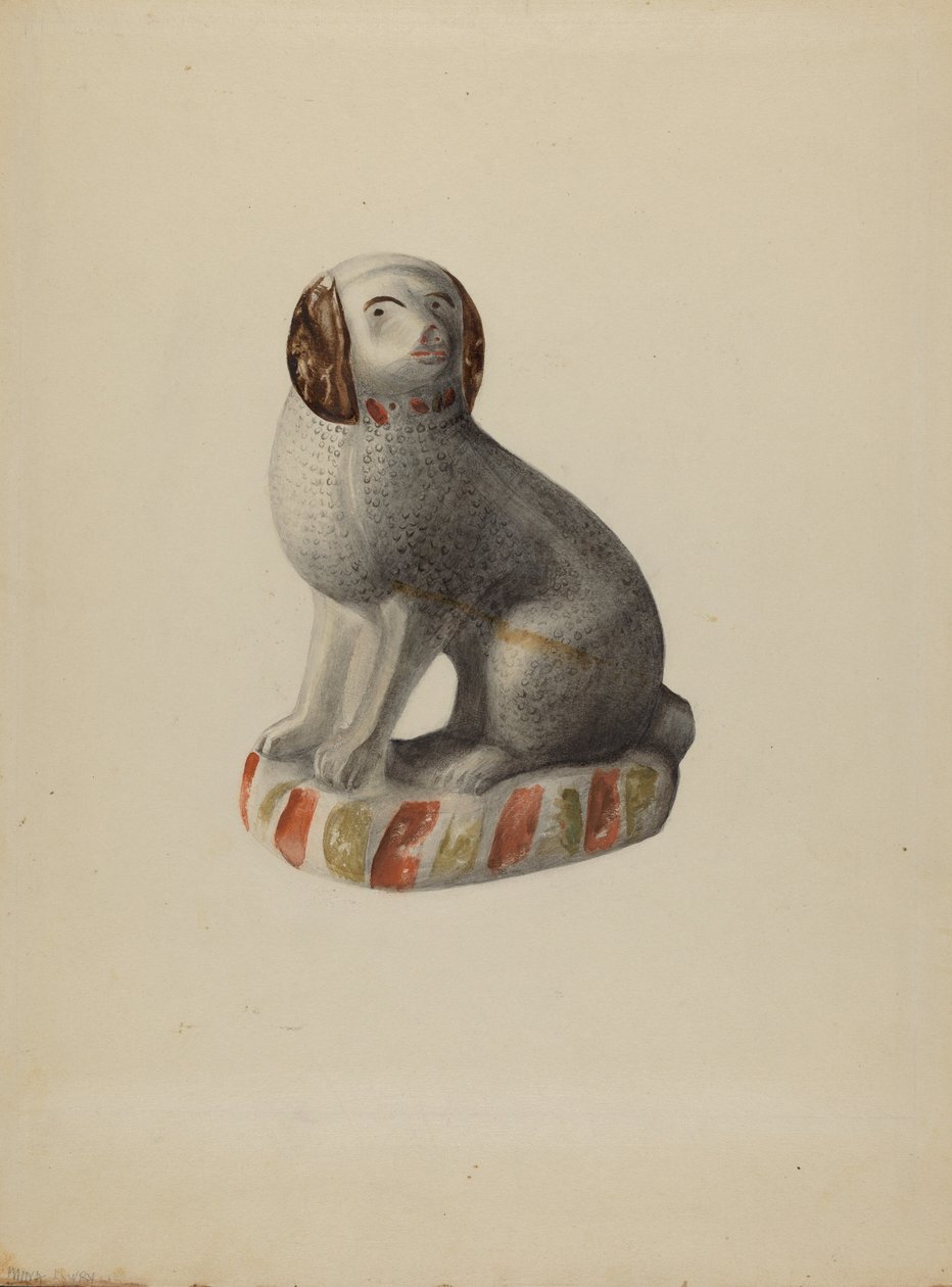 Pa. Německá figurka psa, c. 1937. od Mina Lowry
