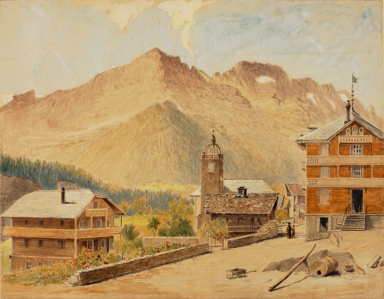 Champery a hora Bounaveau, Švýcarsko od Miner Kilbourne Kellogg