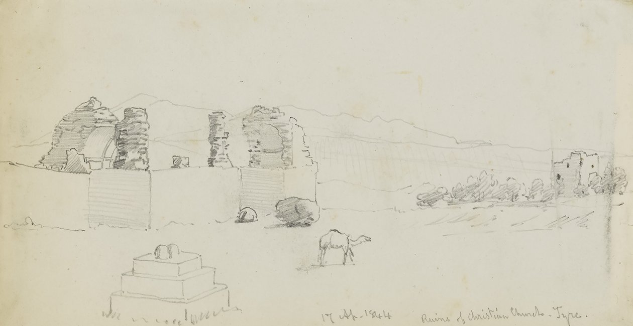 Zřícenina křesťanského kostela, Týr od Miner Kilbourne Kellogg
