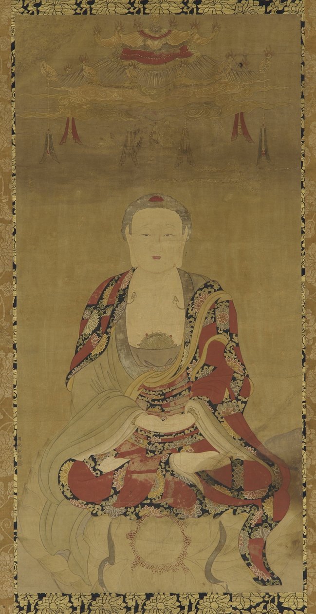 Dhyani Buddha (inkoust a barva na papíře) od Ming Dynasty Chinese School