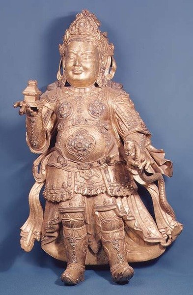 Postava Virupaksa, počátek 15. století (bronz zlacený) od Ming Dynasty Chinese School