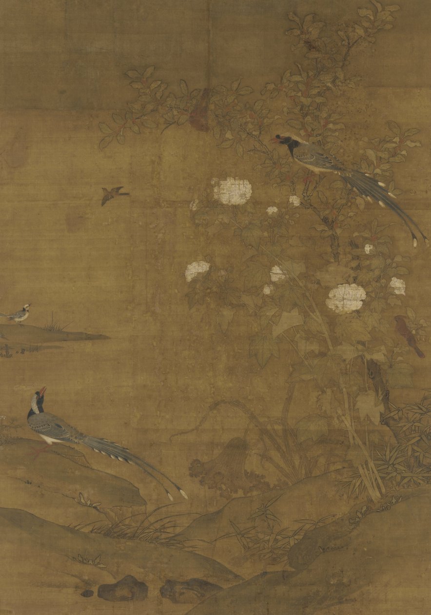 Straky, voskovky, ibišek a skořice, kolem roku 1400 od Ming Dynasty Chinese School