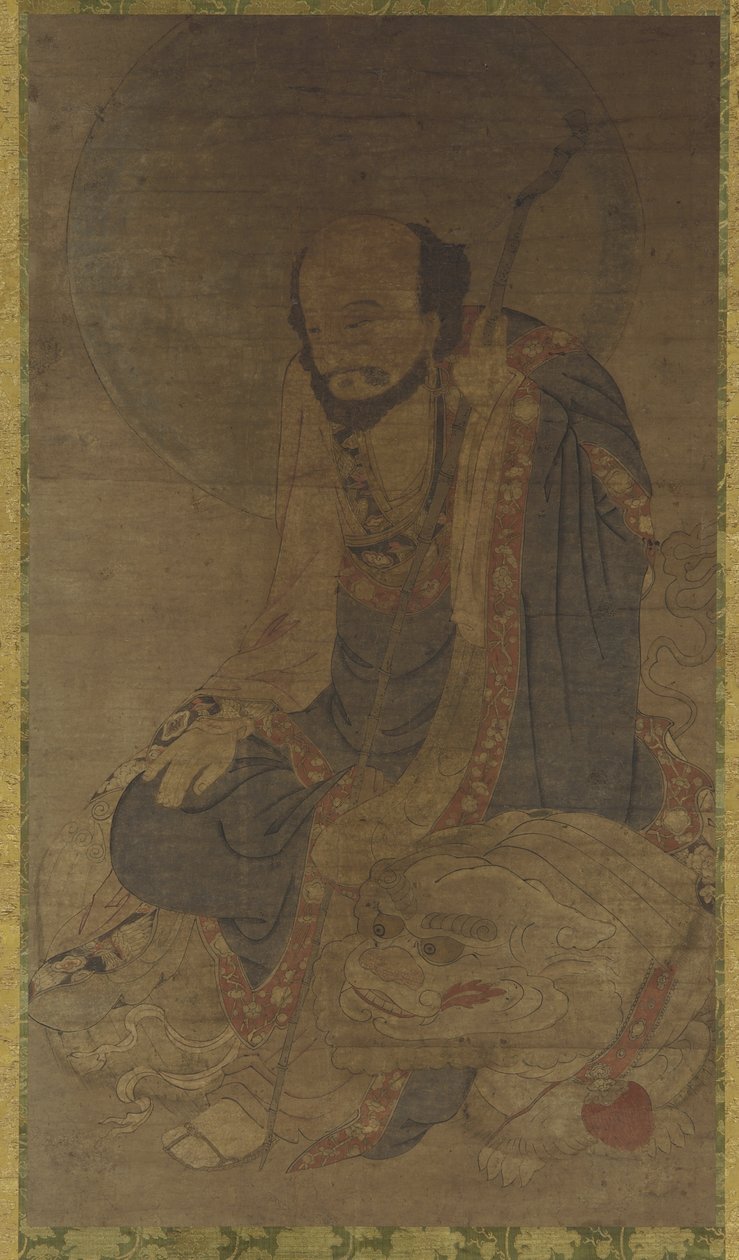 Mandžusri a jeho lev od Ming Dynasty Chinese School