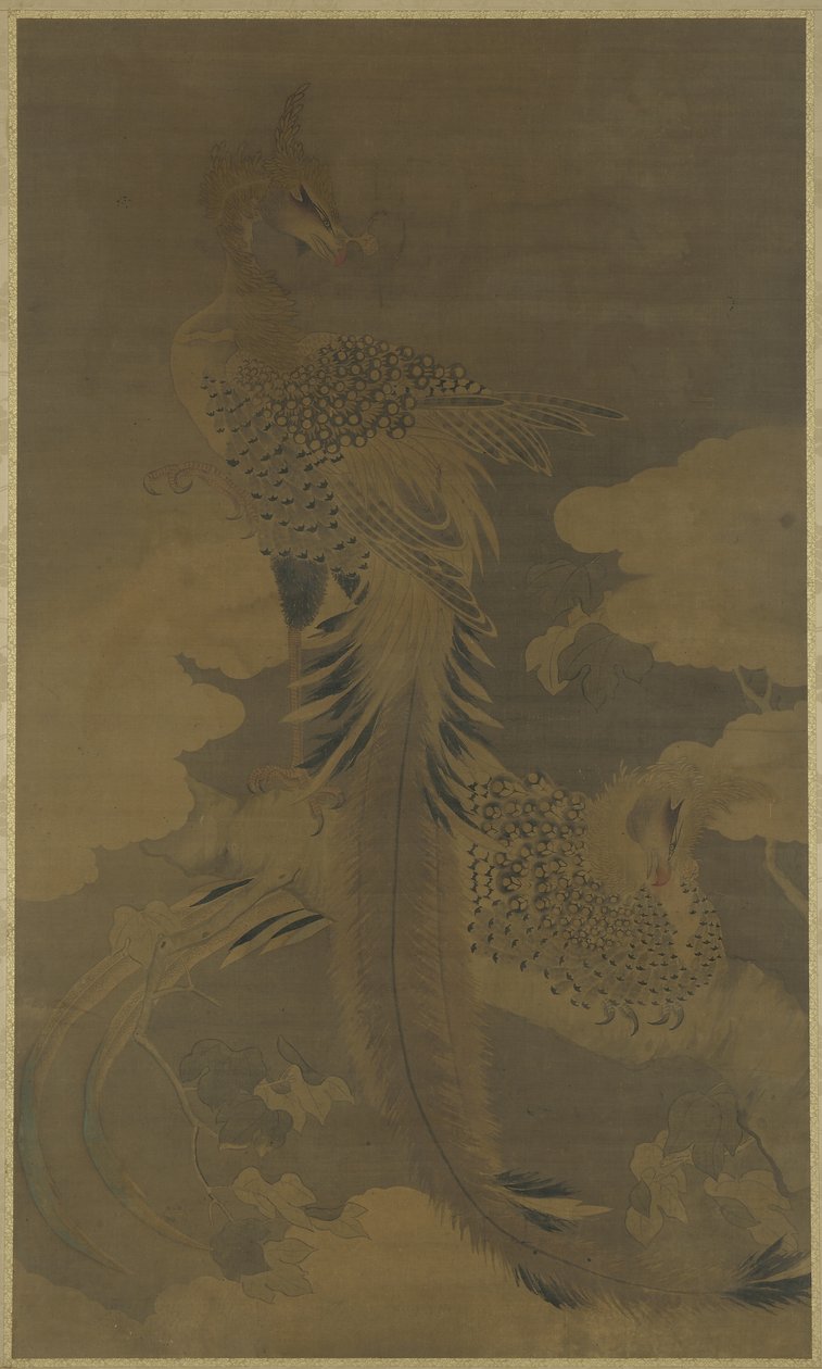 Fénixové na stromu paulovnie, kolem roku 1500 od Ming Dynasty Chinese School