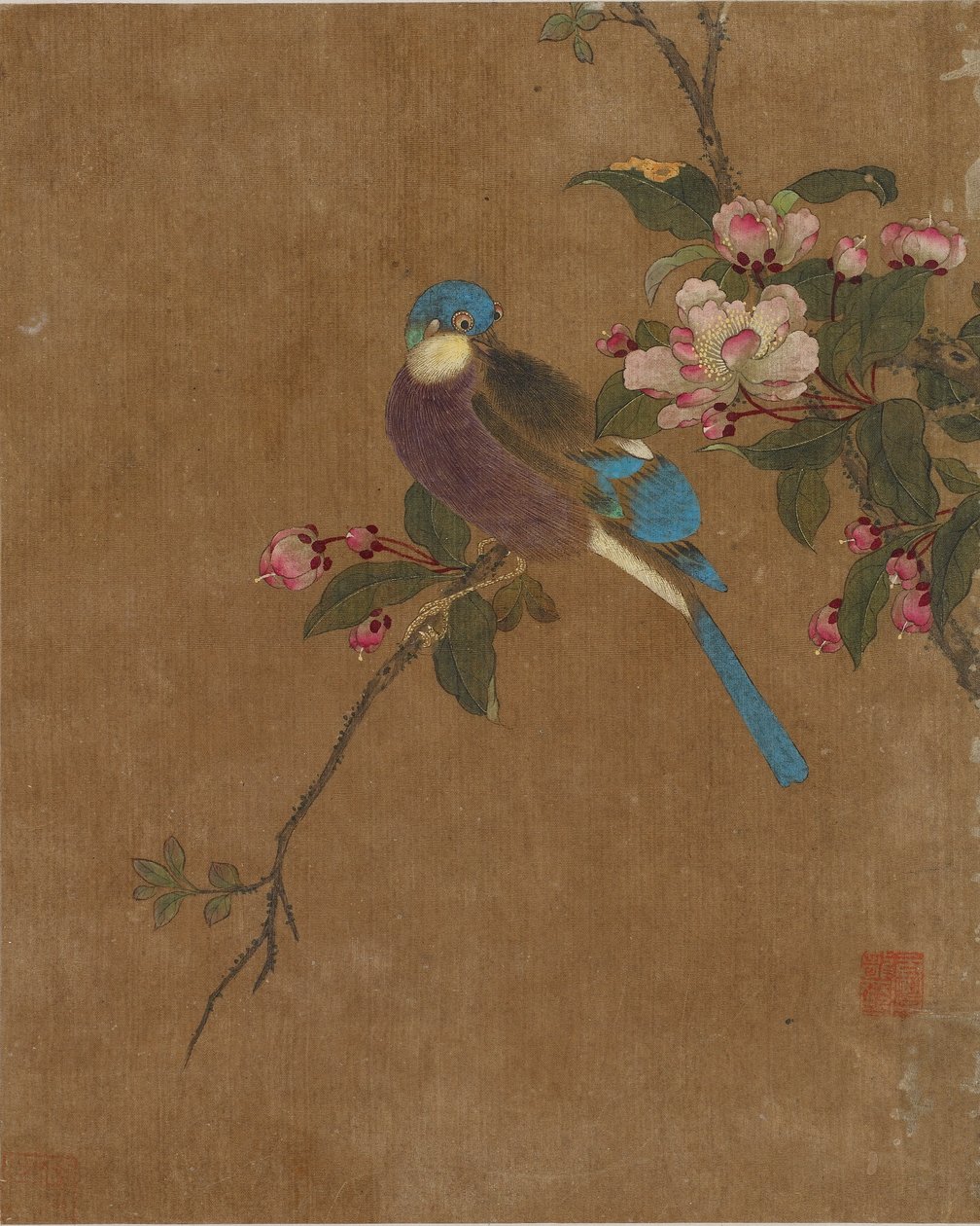 Deset obrázků ptáků a květin (barva na hedvábí) od Ming Dynasty Chinese School