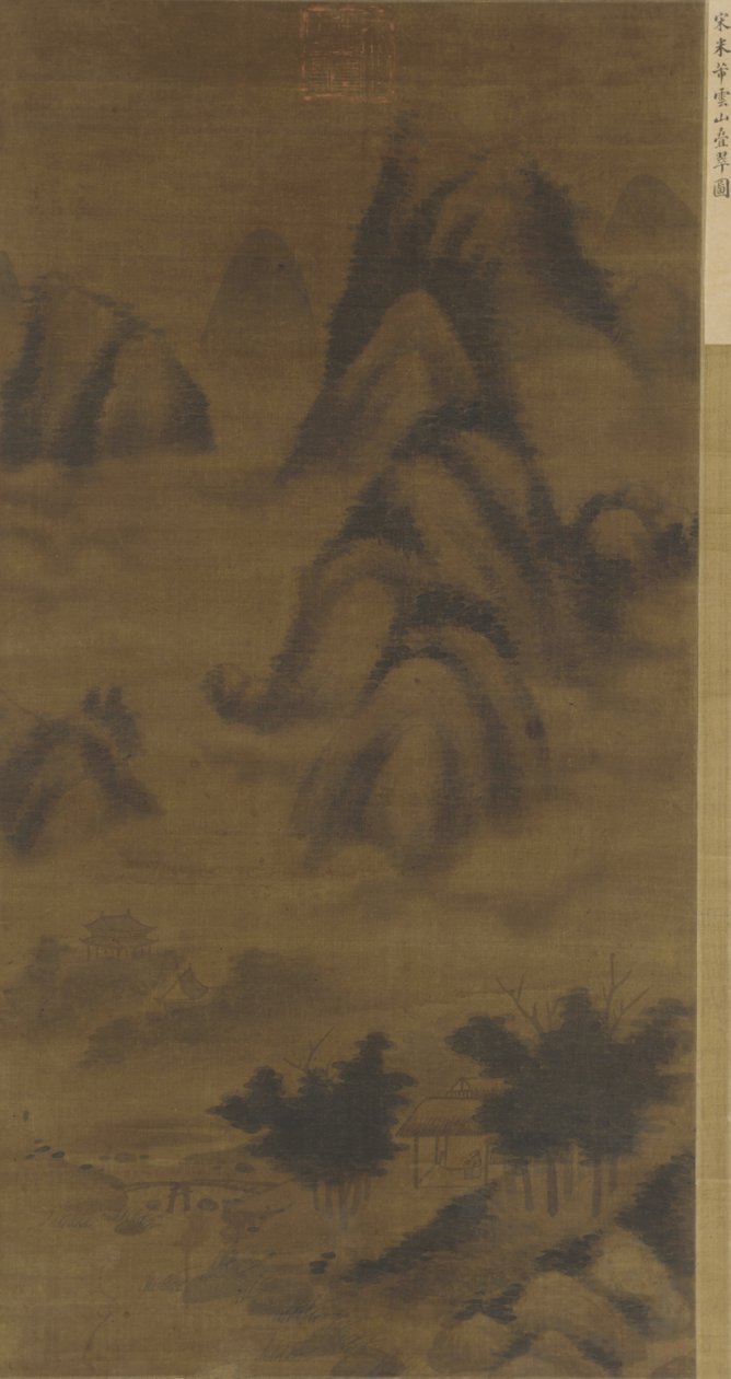 Zelené vrcholy v oblacích, možná 16. století od Ming Dynasty Chinese School