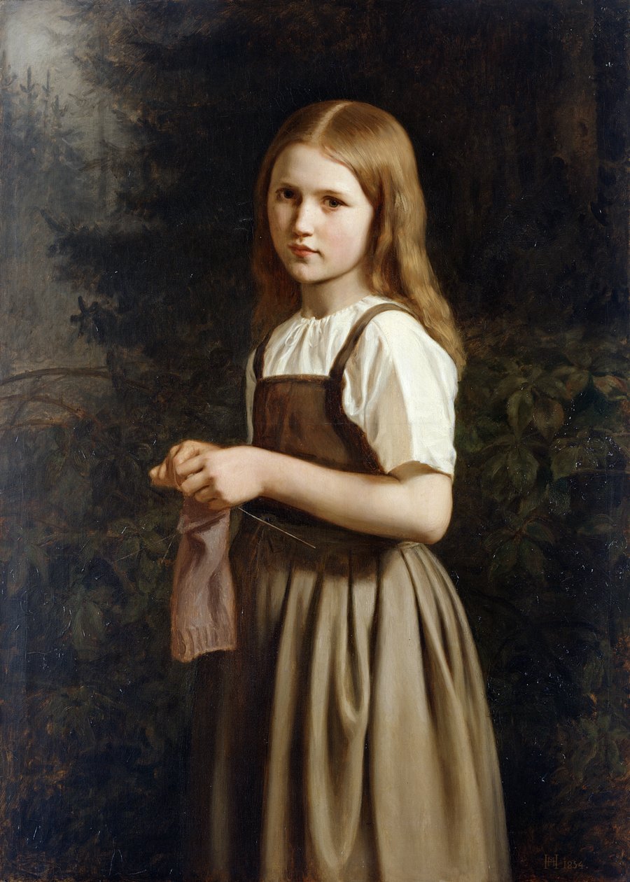 Dívčí pletení, 1854 od Minna Heeren