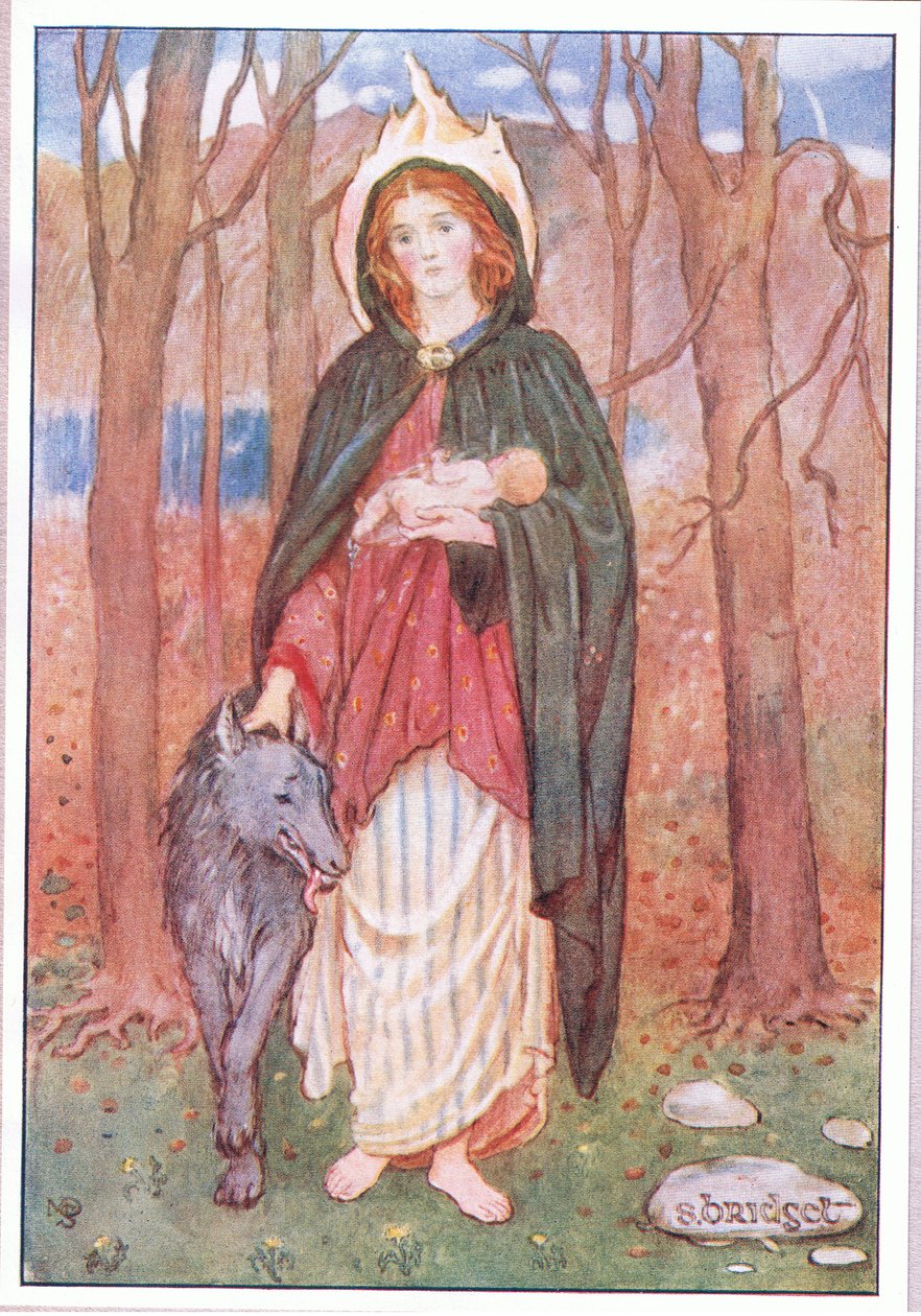 Svatá Bridget z pláště (barevné lito) od Minnie Didbin Spooner