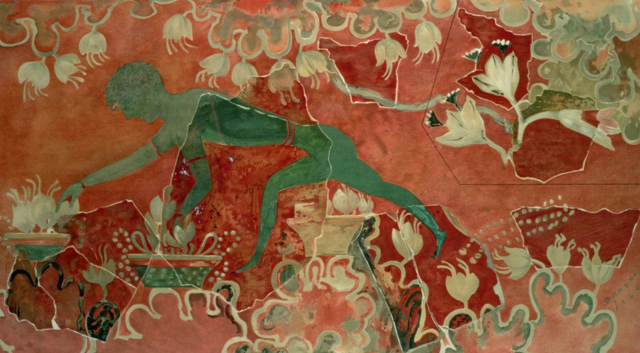 Freska chlapec z modré opice, palác Knossos, Kréta, cca 1500 př. n. l. (freska) od Minoan