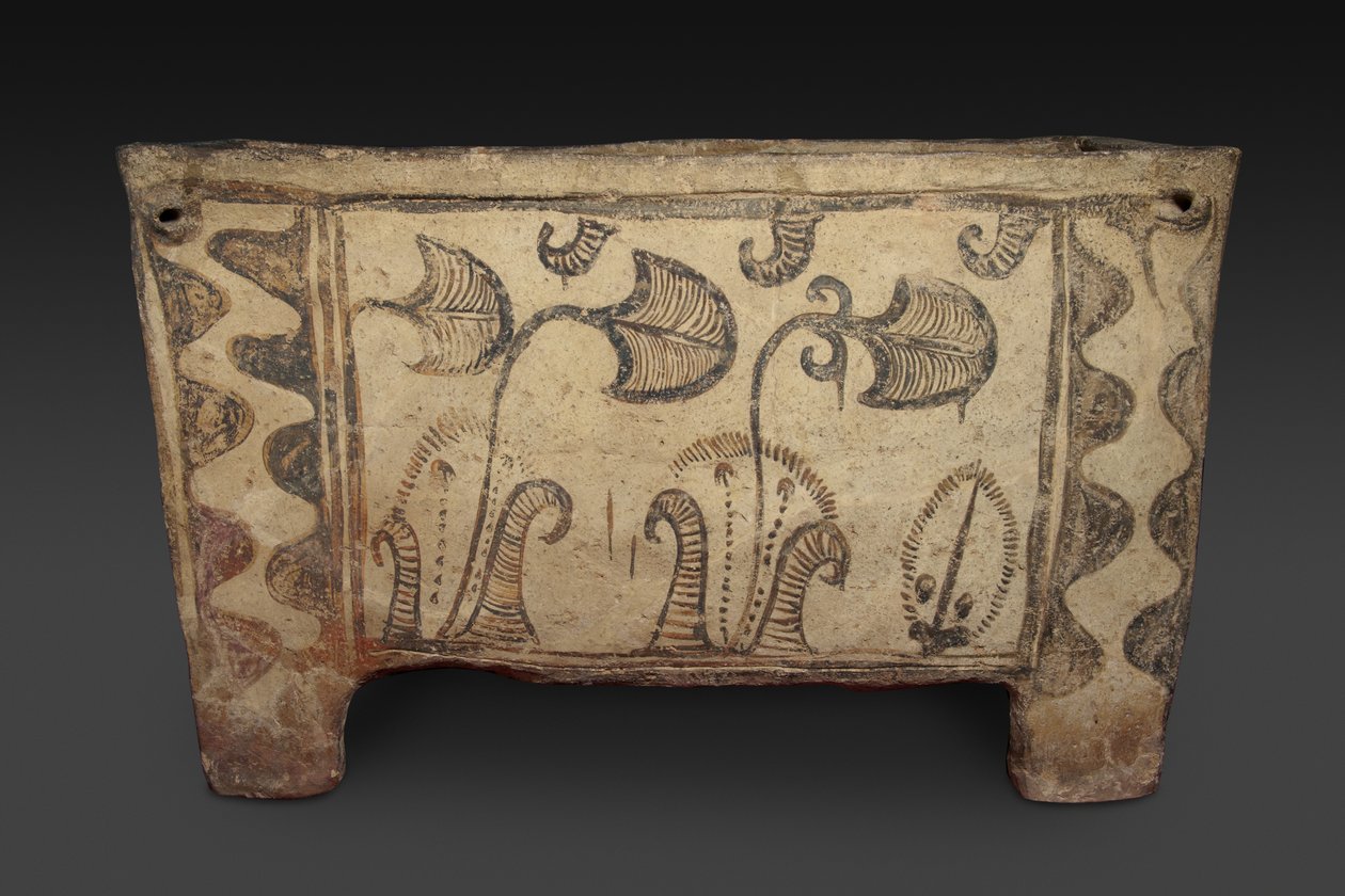 Malovaná rakev, Knossos, Kréta, cca 1500 př. n. l. (malovaná keramika) (rub viz 419818) od Minoan