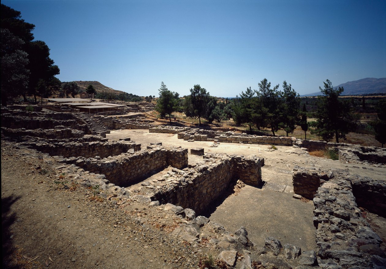 Minojská civilizace: pohled na ruiny místa Haghia Triada, 2000-1400 př.nl. od Minoan