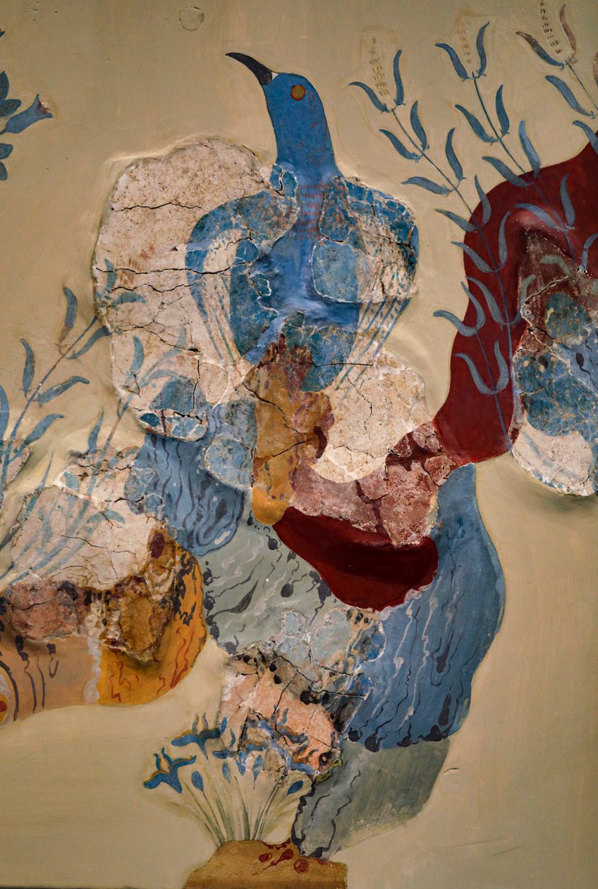 "Modrý pták" Fresco nebo "Modrý pták z Kréty". Knossos od Minoan