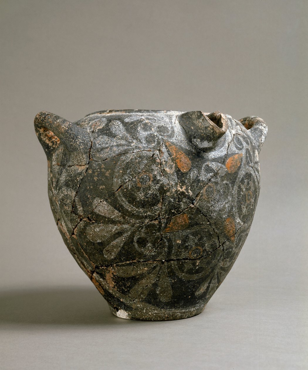 Řecké umění: keramická dóza ve stylu Camares. Z Cnossosu. 1900-1700 před naším letopočtem. Heraklion, Archeologické muzeum od Minoan
