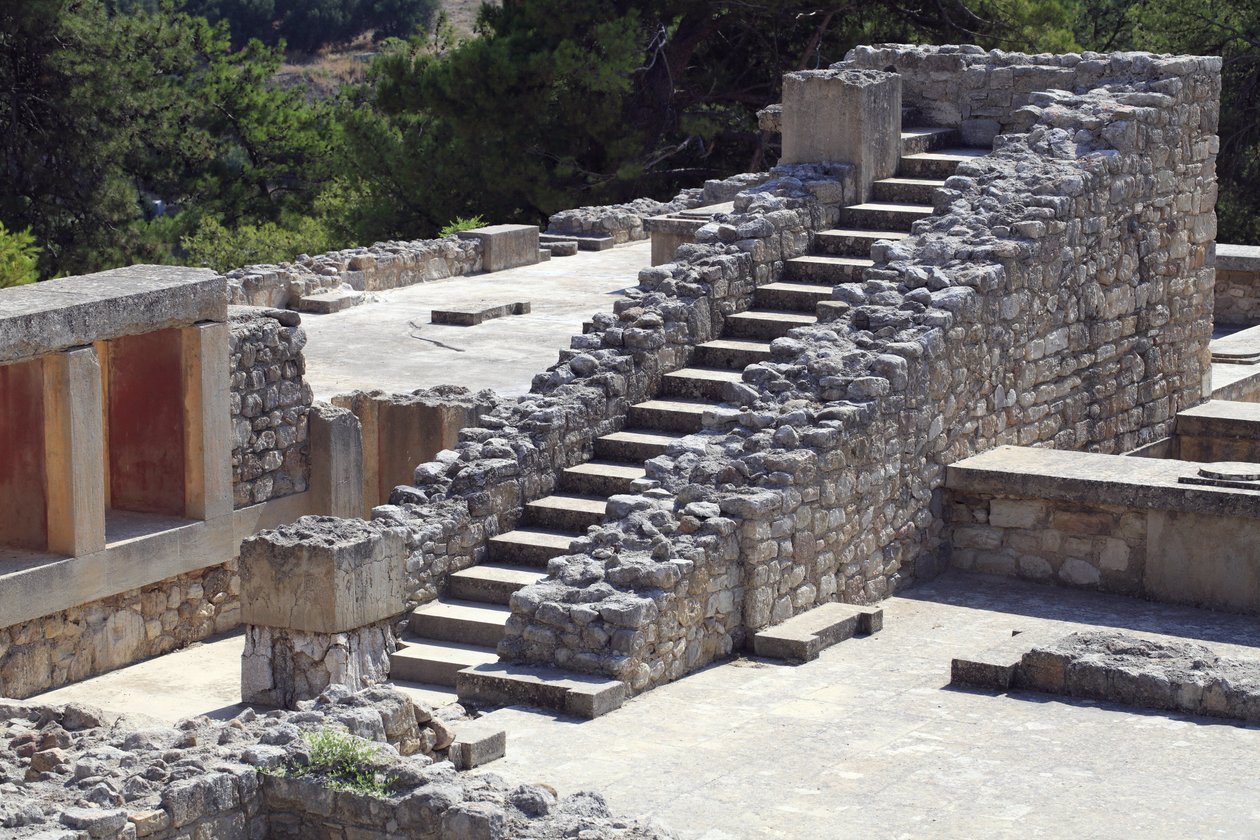 Orientální část paláce krále Minose v Knossu mezi královnou megaron a centrálním dvorem. Kréta. 1600-1450 před naším letopočtem od Minoan