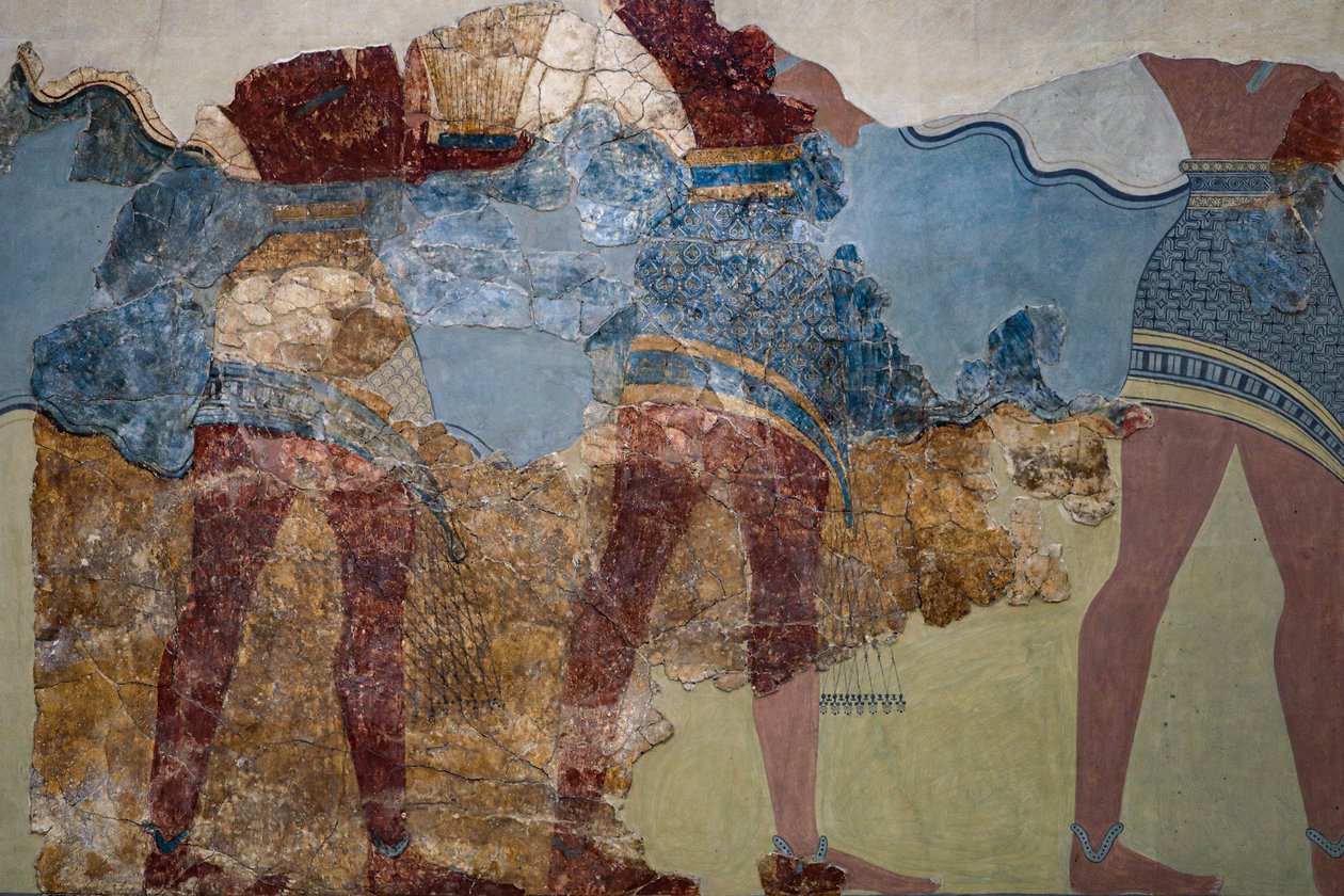 Část průvodové fresky. 1600 - 1450 před naším letopočtem od Minoan