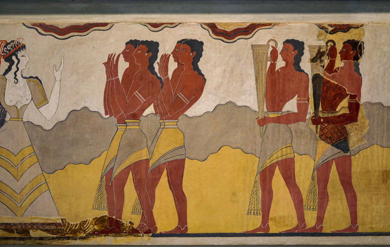 Rekonstrukce průvodové fresky od Minoan