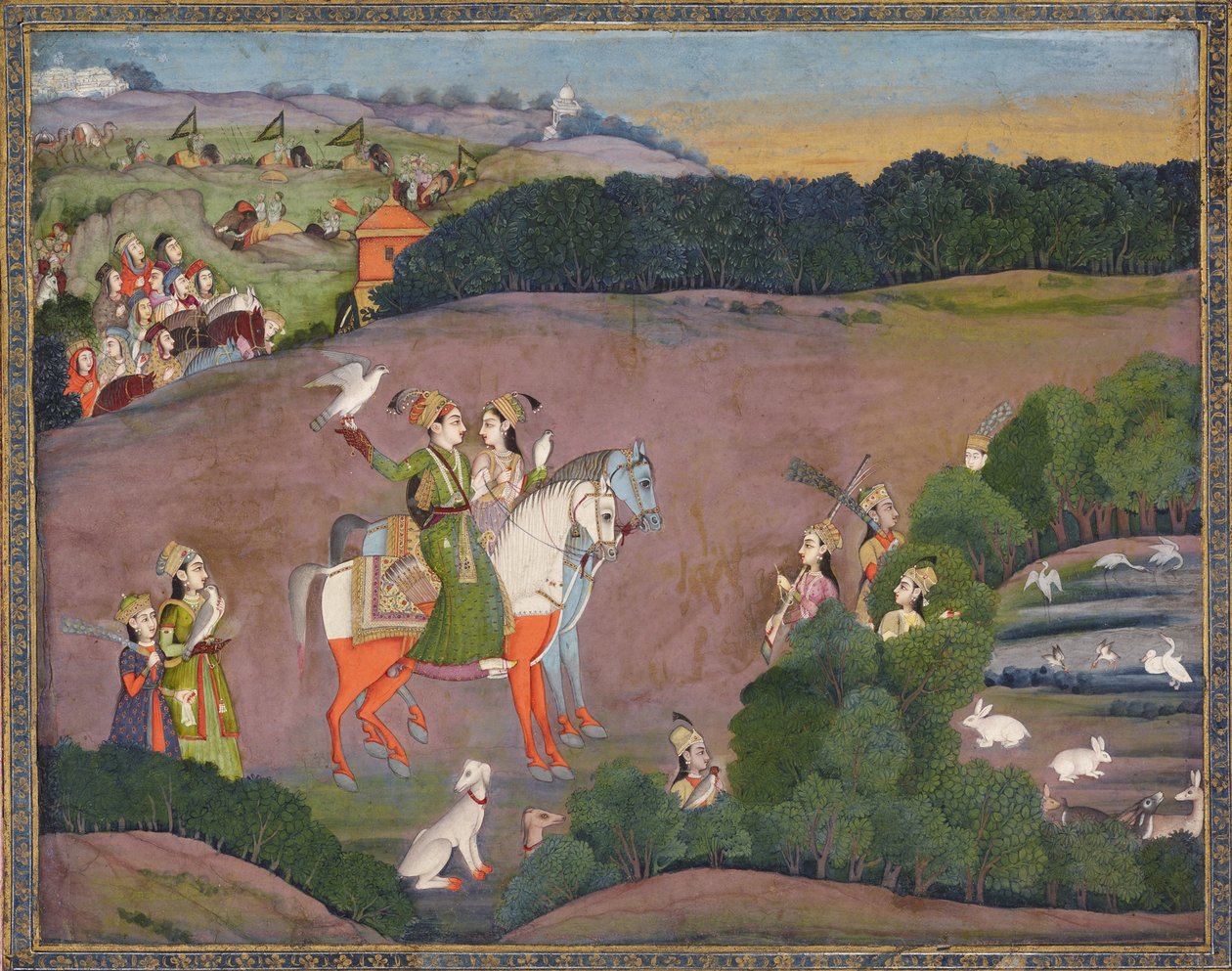 Sultan Baz Bahadur a Roopmati, cca 1735 od Mir Kalan Khan