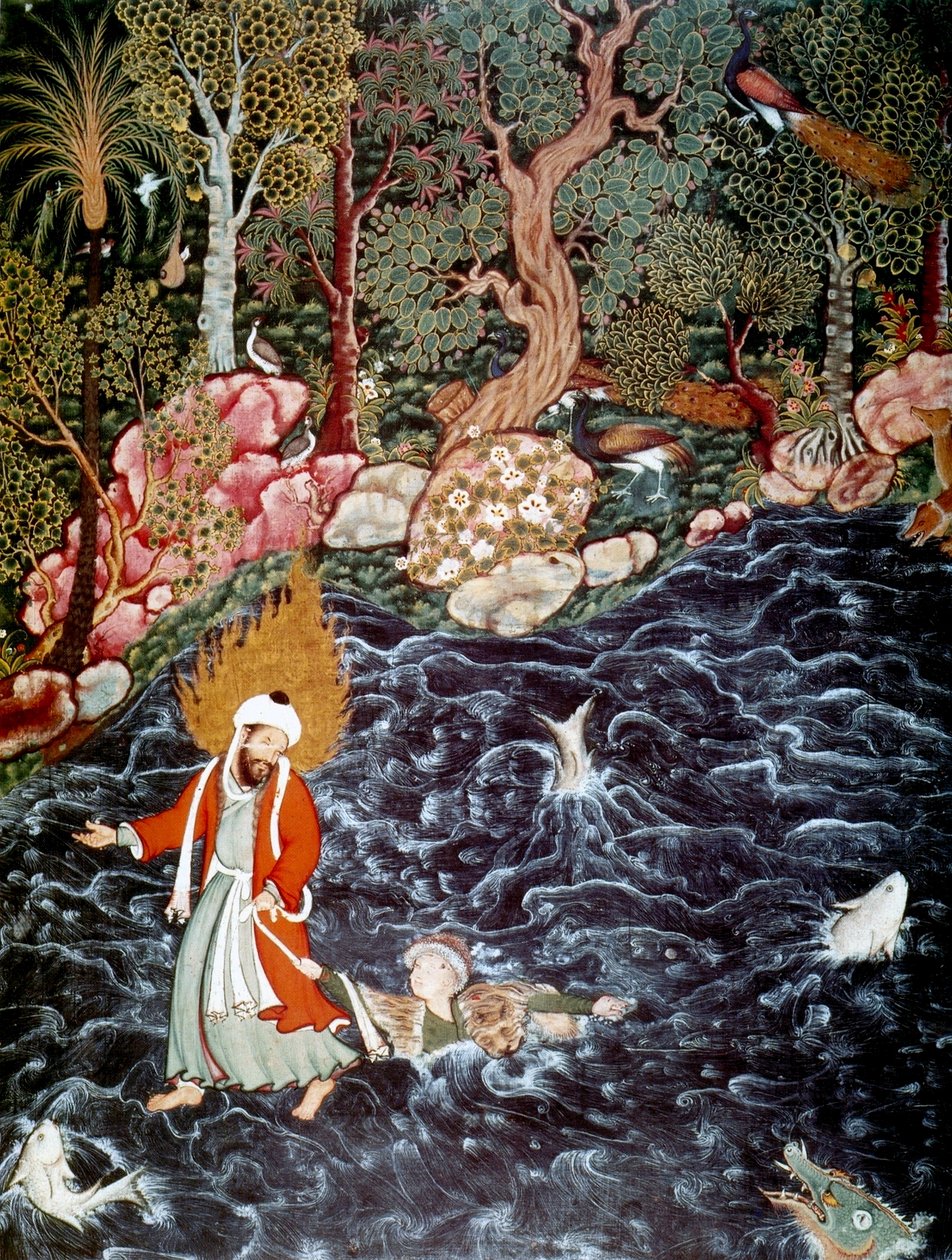 Prorok Eliáš zachraňující prince Noora Ad-Dahra, 1562–1577. od Mir Sayyid Ali
