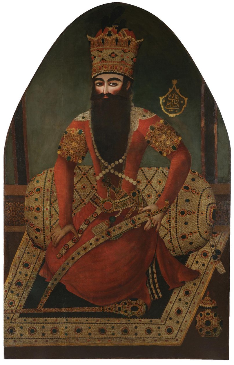Portrét F. Fath Ali Shah 1797-1834 od Mirza Baba