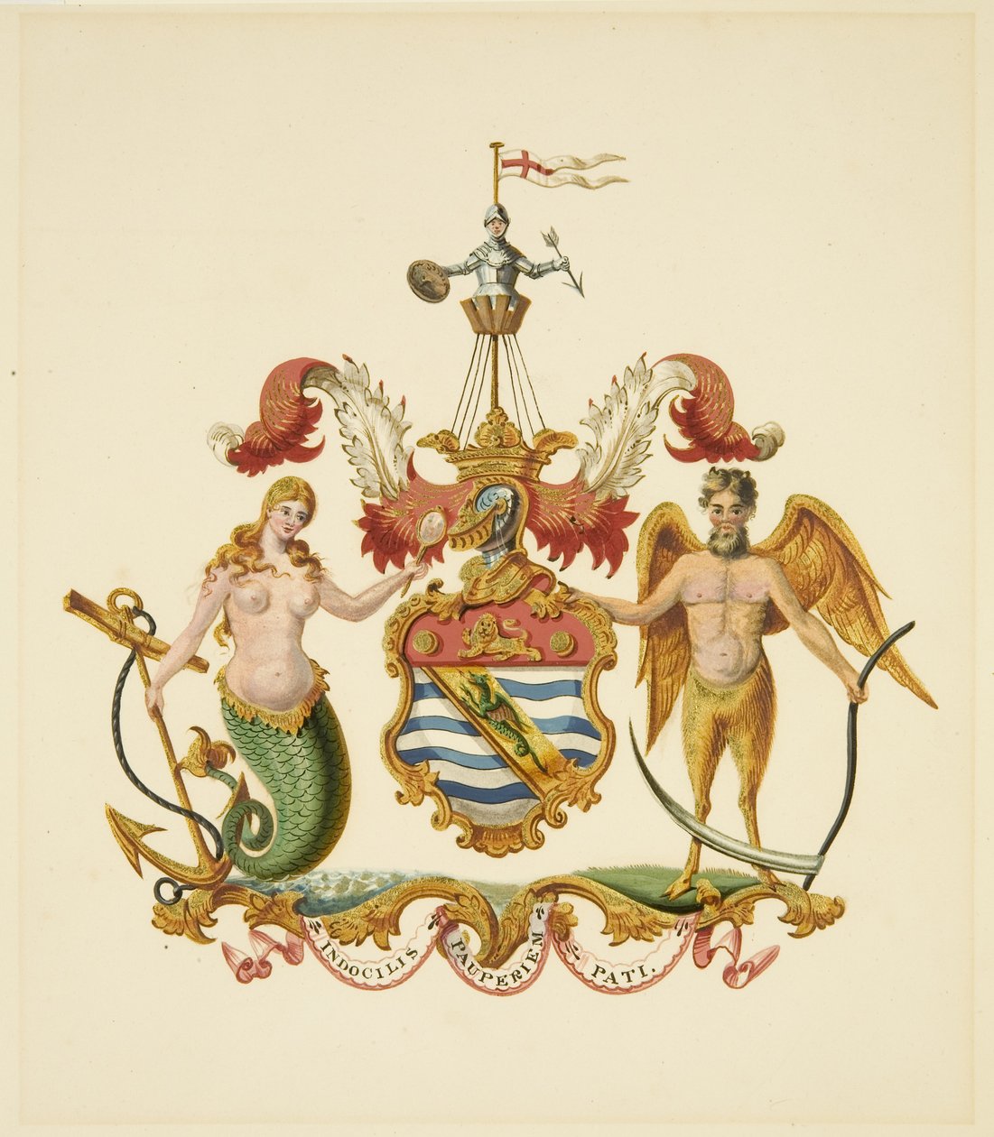 Arms of the Society of Merchant Venturers, cca 1830 (tužka a akvarel na papíře) od Miss (attr.to) Braikenridge