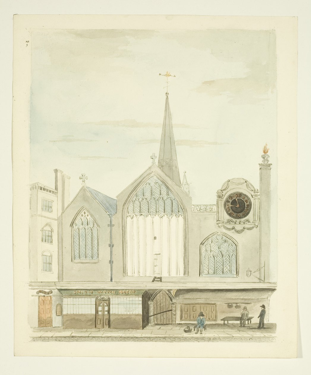 Kopie kresby Old Christ Church od Miss Martha Bird
