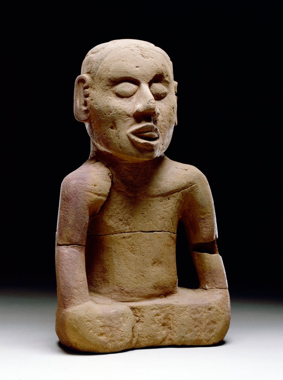 Mužská postava vsedě, 1200-1450 (pískovec) od Mississippian culture