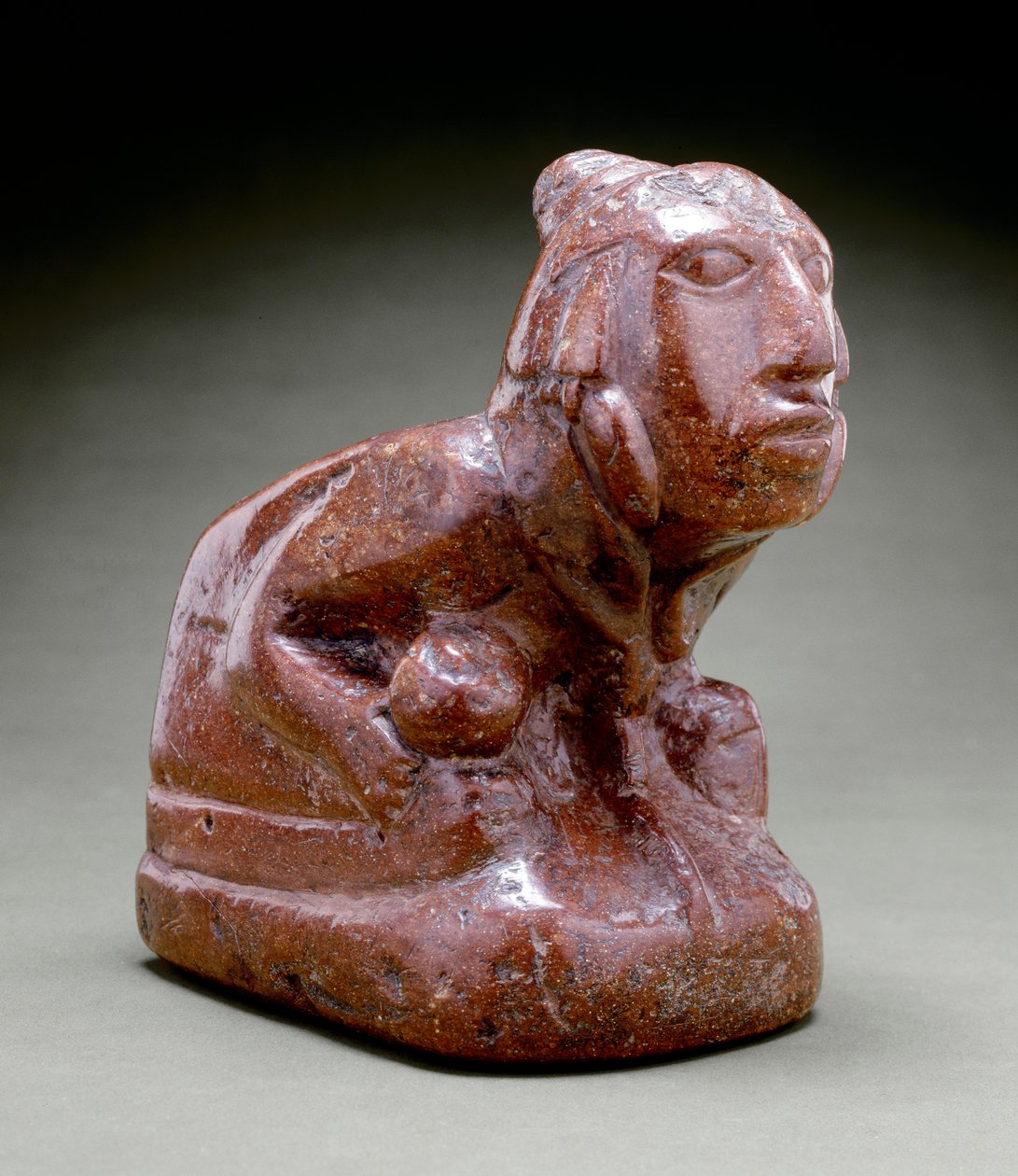 Dýmka s lidskou podobiznou, Cahokia, 1000-1300 (bauxit) od Mississippian culture