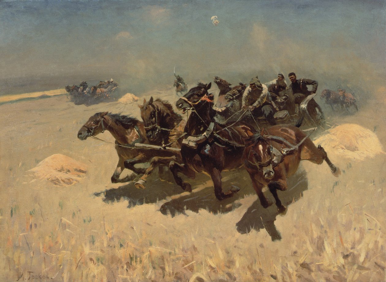 Tachanka (Kočárový závod), 1925 od Mitrofan Borisovic Grekov