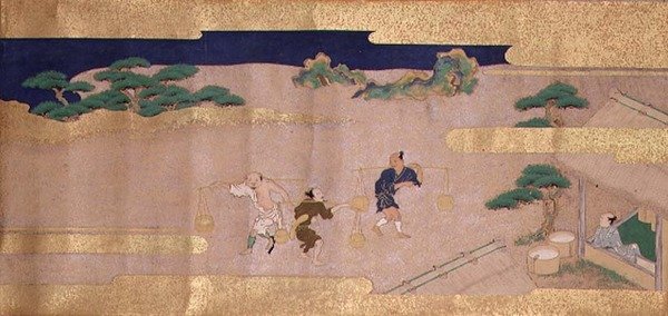 Tales of Bunsho (inkoust, barva a zlato na papíře) od Mitsuyoshi Tosa