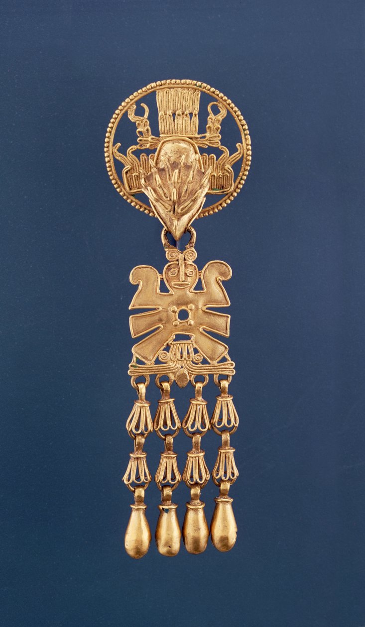 Stylizovaná postava (zlatá) od Mixtec
