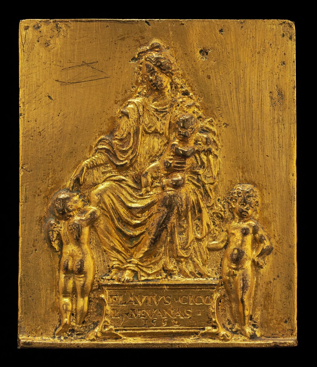 Madonna a dítě na trůnu se dvěma anděly, 1552. od Moderno
