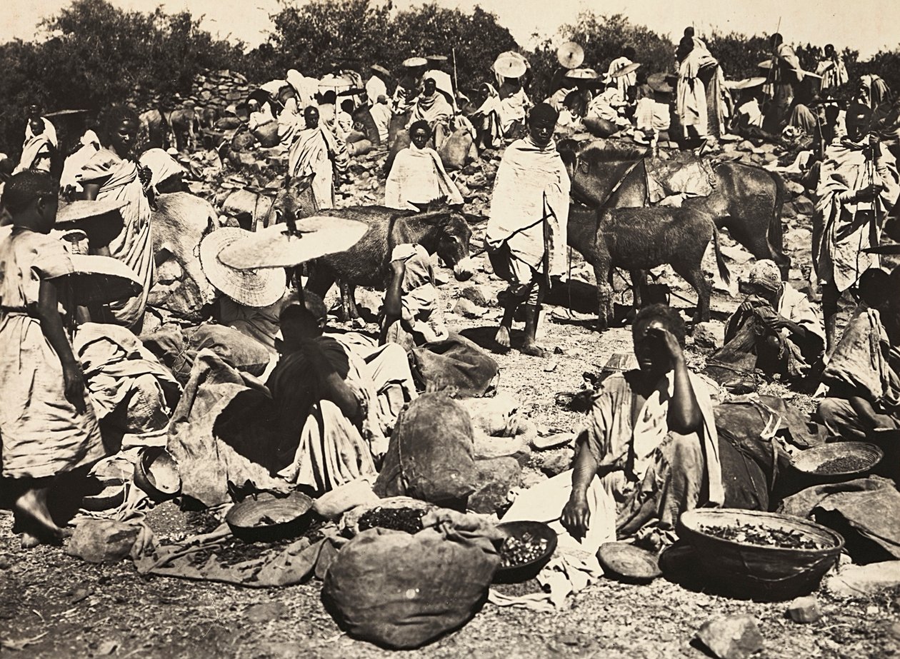 „Building an Empire“ ve fašistickém věku: Habešský trh, 09.05.1936 (černobílá fotografie) od Modestino Baldinetti