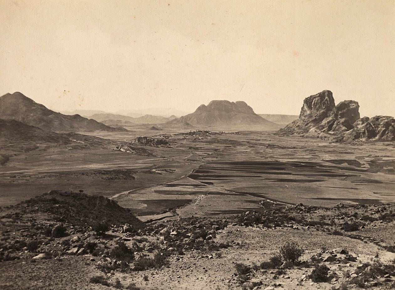 „Budování říše“ ve fašistickém věku: údolí Senafè, 09.05.1936 (černobílá fotografie) od Modestino Baldinetti