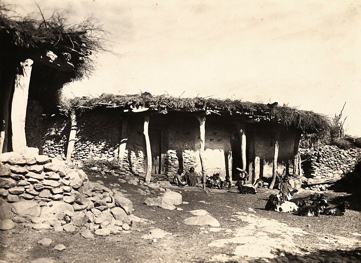 „Budování říše“ ve fašistickém věku: Habešský dům v Edmò, 09.05.1936 (černobílá fotografie) od Modestino Baldinetti