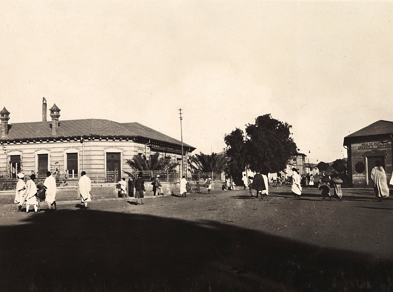 „Budování říše“ ve fašistickém věku: elektrická společnost Asmara, 09.05.1936 (černobílá fotografie) od Modestino Baldinetti