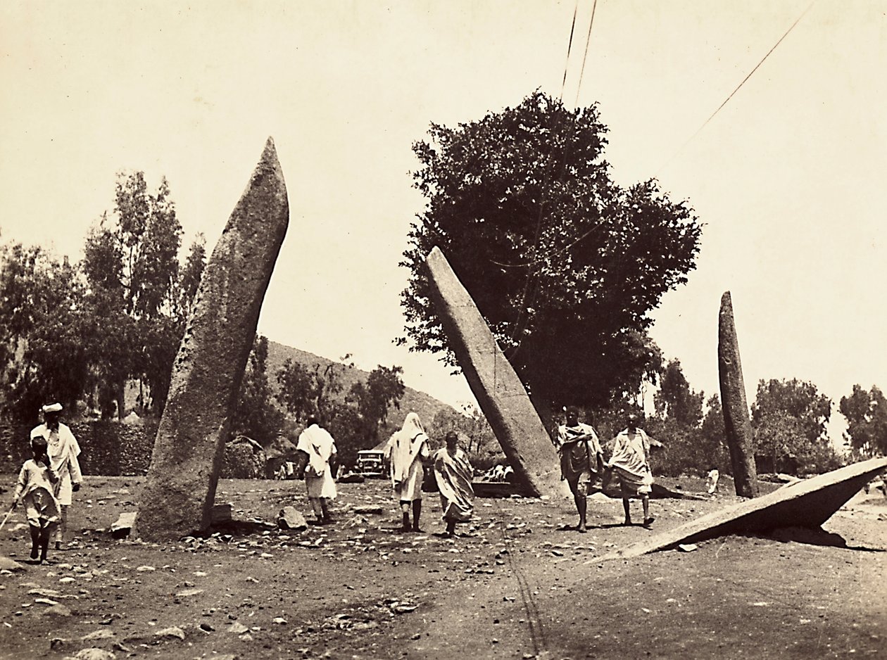 „Budování říše“ ve fašistickém věku: místo, na kterém kdysi stával axumský obelisk, nyní přenesený do Říma, 09.05.1936 (černobílá fotografie) od Modestino Baldinetti