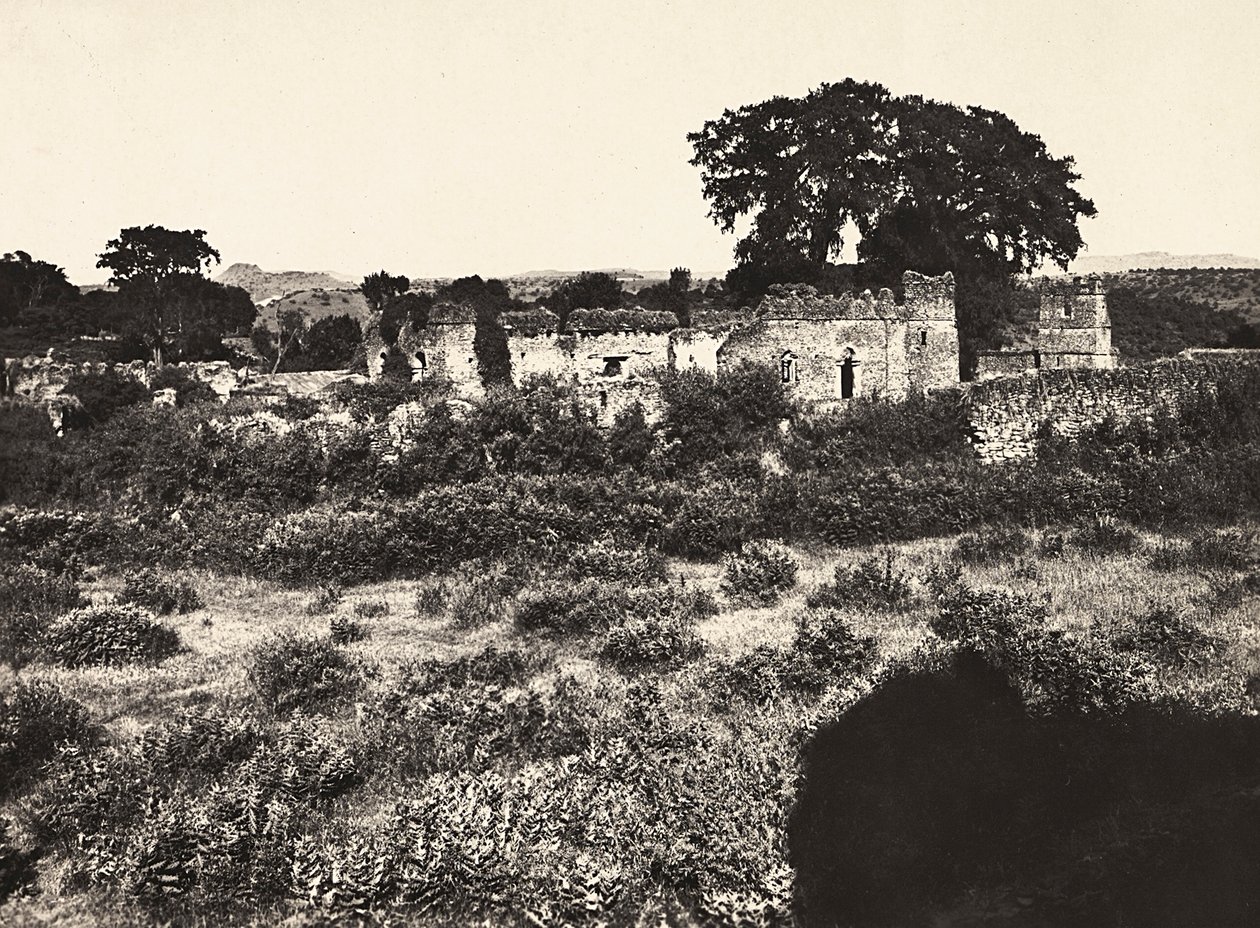 „Budování říše“ ve fašistickém věku: Hrad krále Fasiladas v Gondar, Etiopie, 09.05.1936 (černobílá fotografie) od Modestino Baldinetti