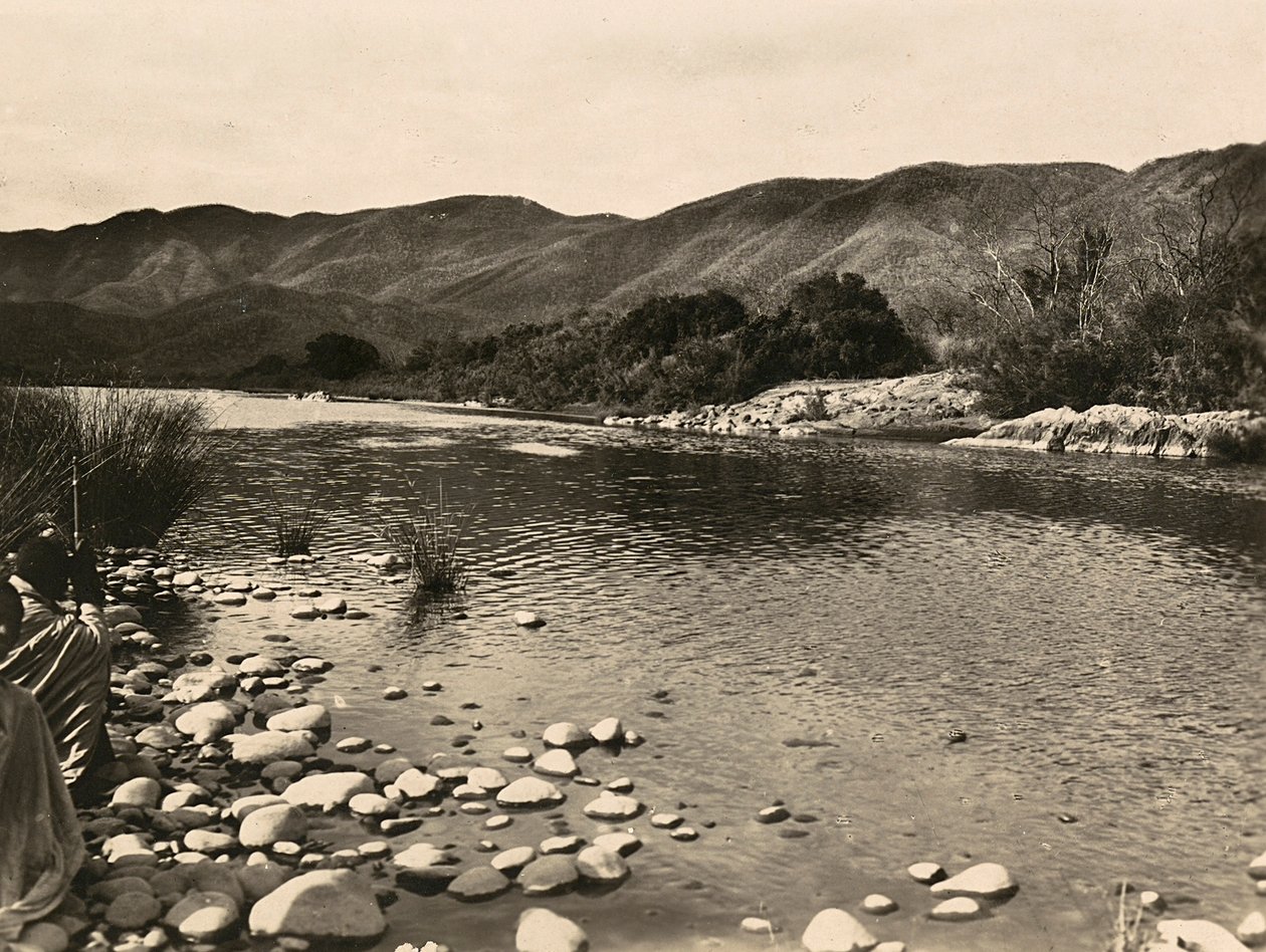 „Budování říše“ ve fašistickém věku: řeka Setit, 09.05.1936 (černobílá fotografie) od Modestino Baldinetti