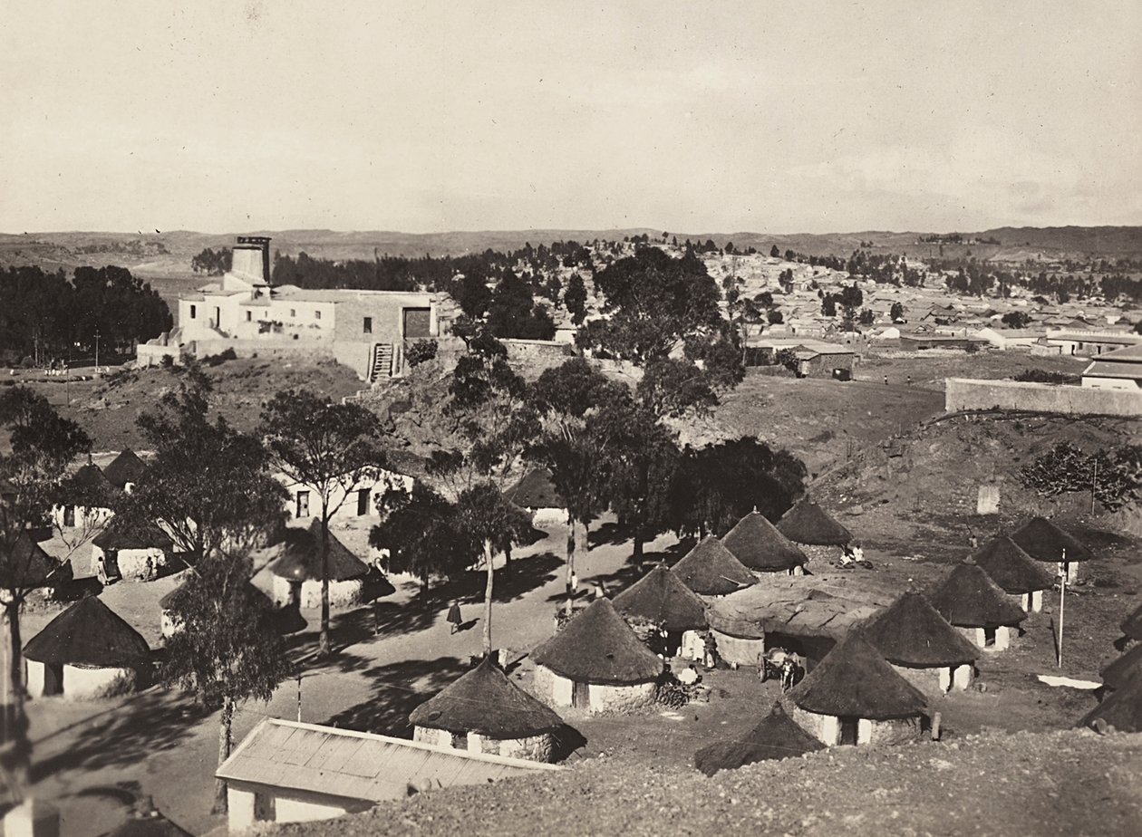 „Budování říše“ ve fašistickém věku: domorodá čtvrť Asmara, 09.05.1936 (černobílá fotografie) od Modestino Baldinetti