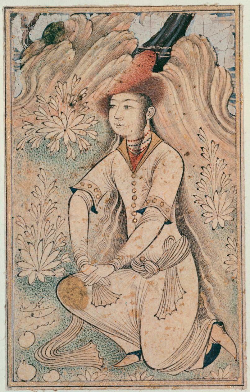 Dívka s kožešinovou čepicí, Qazvin School, Safavid Dynasty od Mohammedi