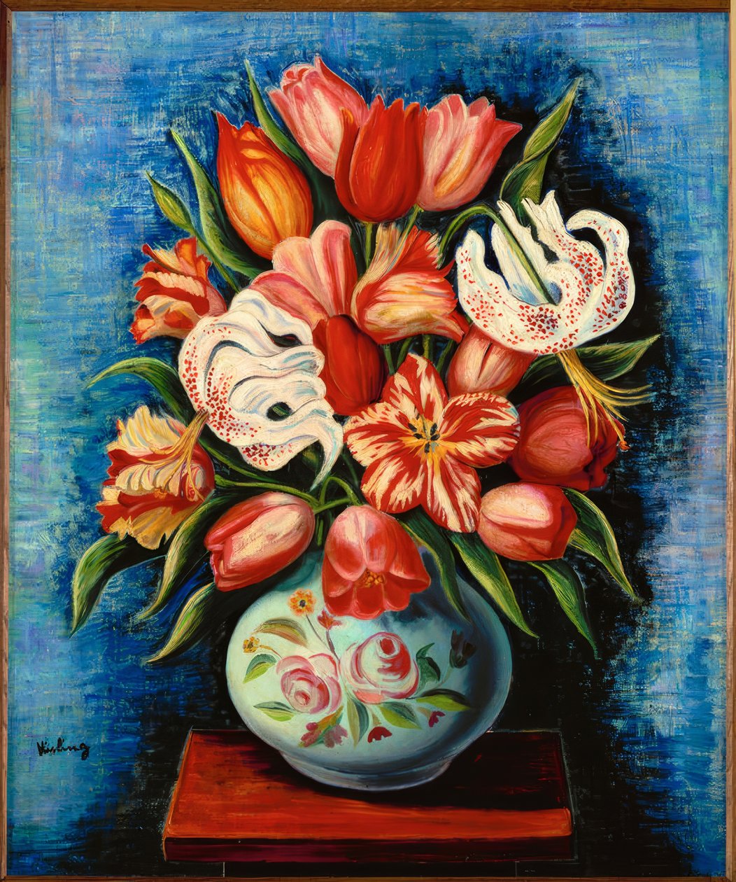 Kytice květin s tulipány a liliemi od Moise Kisling