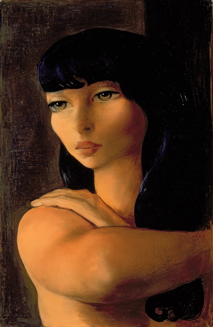 Malá brunetka, asi 1930 (olej na plátně) od Moise Kisling