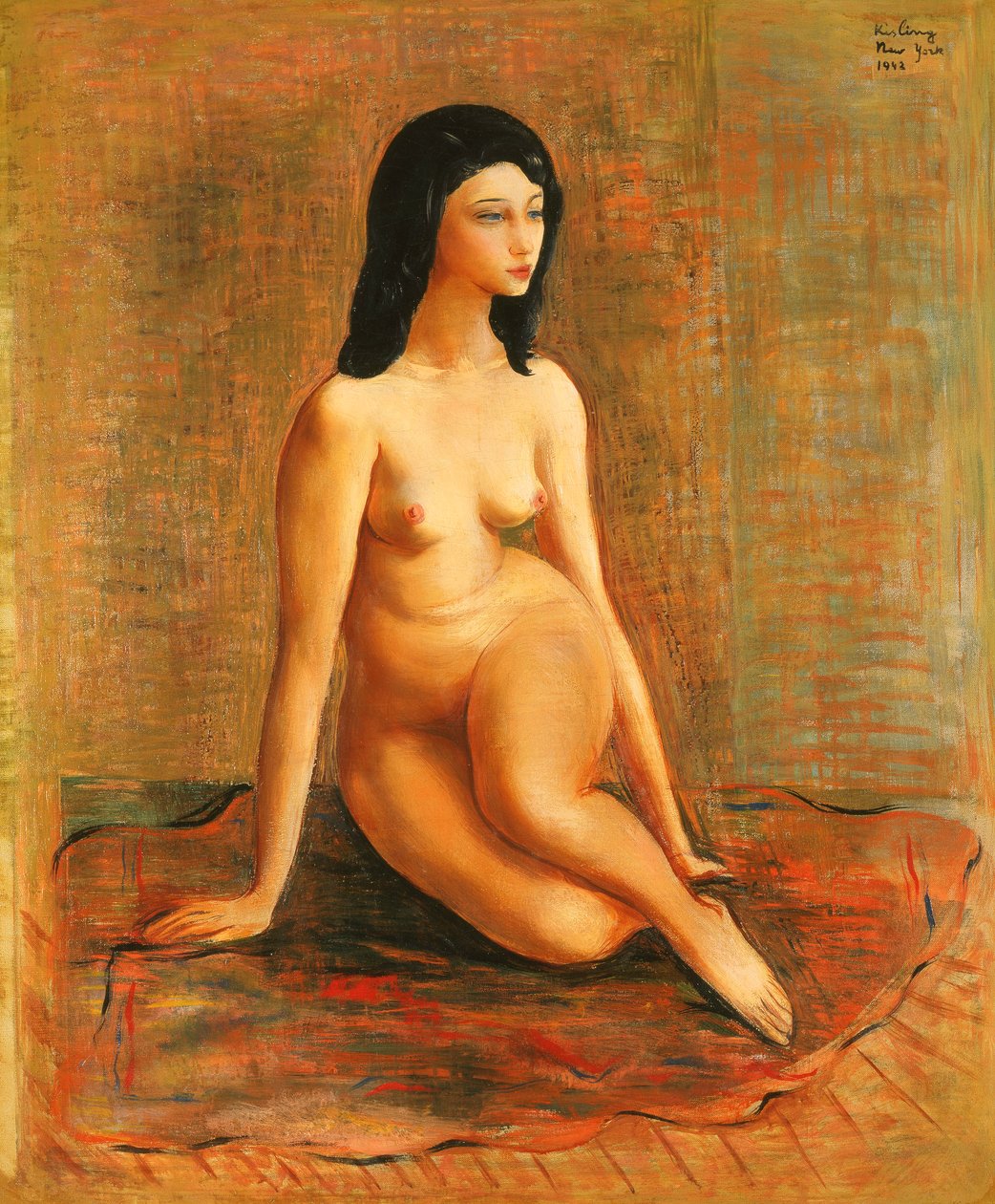 Sedící akt; Nu Assis od Moise Kisling
